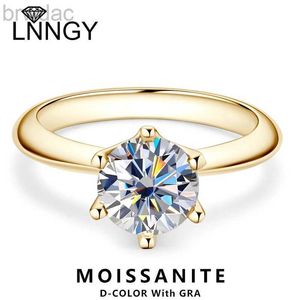 Solitaire Ring Lnngy 8mm 2CT Moissanit Ring mit Zertifikat 925 Sterling Silver Solitaire Ringe für Frauen Mädchen Sparkling Ehering Geschenke D240419