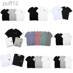 Cdg Fashion Mens Play t Shirt Designer Red Heart Commes Casual Women Shirts Des Badge Garcons High Quanlity Tshirts Cotton Embroidery ALGO