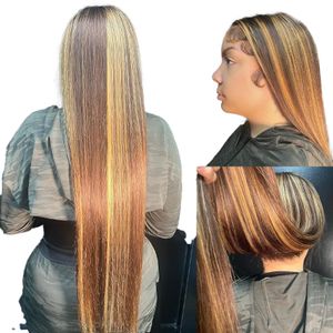 HD Body Wave evidenzia il pizzo Front Capelli reali gradiente marrone parrucca da donna con parrucca anteriore parrucca anteriore pre-picchiato bionda bionda parrucca sintetica all'ingrosso prodotti per capelli all'ingrosso