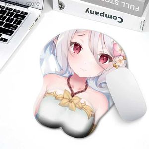 Мышиные навесные запястья отдыхают 3D Sexy Girl Creative Hightaility Animation Gel Mouse Pad с запястьем Game Game Mouse Pad Y240419