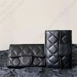 Top Business Sheepskin Bag Leather Card Holder Leather Luxury Brand Luxury c fashion Card Holder For Women fold flap classic caviar lambskin Credit Coin Purses ap234