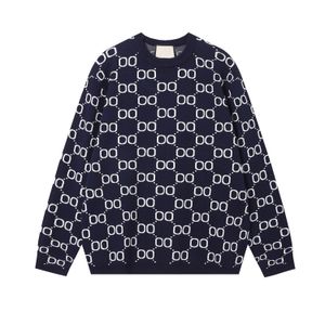 Designer -Pullover Mann für Frau Strickkrähnen Hals Damenmodebretter Schwarze Langarm Kleidung Pullover Übergroße blaue Top 23SSS