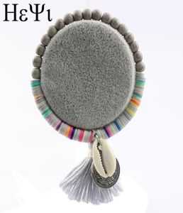 Мода мода красочная натуральная камня браслет ручной работы с кисточками для подвесной раковины Girl15680358
