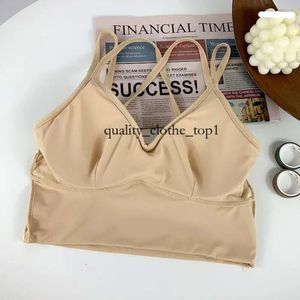 Camisoles Tanks 2024 Frauen Mode sexy Feste Farben Crops Sport Tanke Lady Bralette Gurt vom Schulter ärmellosen Omighty Camisolt Bralet Weste Sommer 217