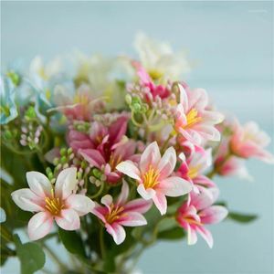 Fiori decorativi Lily Silk Flower Europeo in stile europeo Multicolore Multicolore Bride Bouquet DECORAZIONE DELLA FAMIGLIA PER FAMIGLIA DI FAMIGLIA DIY 18