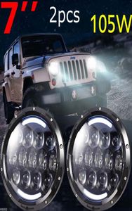 Jeeps Wrangler 7quot Inject 105w Furights Led Hilo Beam с янтарным сигналом поворота и белым DRL за 19972016 JK TJ LJ Unlimited2965373