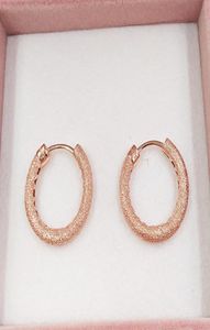 Matt Brilliance Hoop Earrings Authentic 925 Sterling Silver Studs P Rose Fits European P Style Jewelry Andy Jewel 2872453950