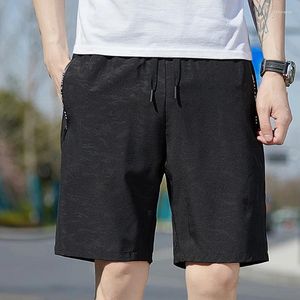 Men's Shorts Black Camouflage Cargo 2024 Summer Leisure Work Pants Men Ice Shreds Drawstring Sports Running Short Male