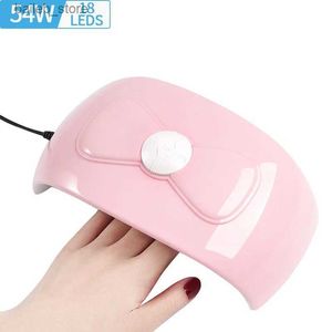 Essiccatori per unghie Lulaa Pink Bow-Knot Nails Lampada UV Light per unghie in gel Accessoriora utensili 54w Manicure Professional Photo Machine Y240419RSE4