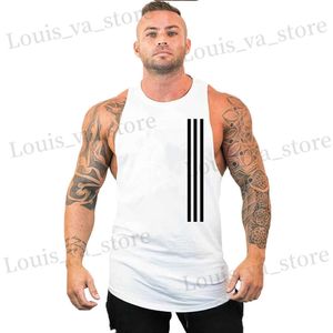 Camisetas masculinas tanques de musculação tampas de panorama de ginástica masculino Camisa de ginástica machos de verão algodão sub-camiseta casual colete de colete de roupas T240419