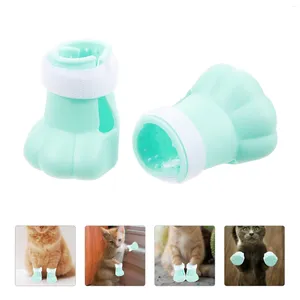 Kattdräkter 4 datorer Pet Silicone Foot Cover Boots för Grooming Silica Gel Claw Cover Adult Cats