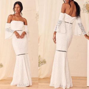 Sukienki swobodne Wysokiej jakości 2024 Europejskie i amerykańskie jesień koronkowe białe sukienki weselne Elegancka druhna wieczór luksus