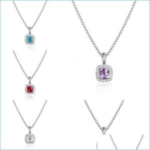 Pendant Necklaces Men Jewelry Designers Twisted Necklace Petite Bluetopaz Black Onyx Amethyst Garnet Diamond Jewelrys Drop Delivery Pe Dhqgj