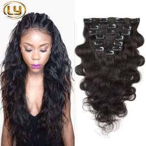 Extensions 7A Grade 100% Body Wave Clip In Human Hair Extensions Brazilian Human Hair Clip In Extensions 2Sets for Full Head