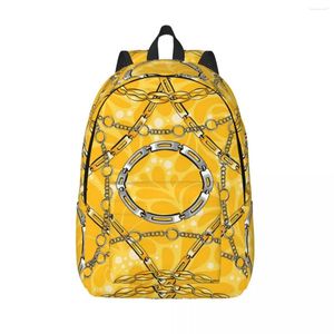 Rucksack Golden Chain Vintage Damask Travel Backpacks Teen Custom Custom Big Schools Taschen Stylish Rucksack