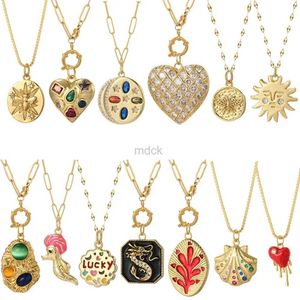 Pendant Necklaces Cute Heart Star Bee Necklace for Women Gold Color Animals Pendant Letter Collars Long Stainless Steel Chains Bohemian Dangle 240419
