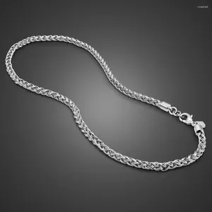 Kedjor 5mm Braid Cross Chain Halsband 925 Sterling Silver Simple Short Statement Men Kvinnliga Temperament Collar Gift Manliga smycken