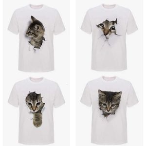 Wydrukowane koty 3D dla mężczyzn kobiety i dzieci słodkie rodzinne koszule T -Summer