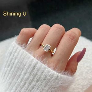 Обручальные кольца Shining U S925 Silver 8a Crombled Ice Cut 6*8mm 2ct High Carbon Diamond Кольцо для женщин.