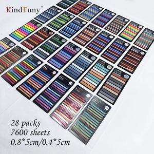 Kindfun 28 pacotes 7600 folhas Índice de arco -íris Sticky Blocos de papel Notas de adesivo de papel Kawaii papelaria 240410