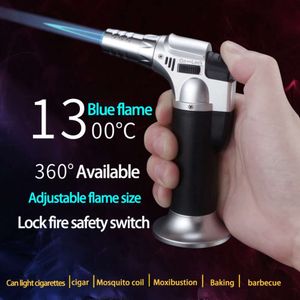 Metal Butane Lighter Torch Refillable Adjustable Flame Lighter Chef Cooking Torch Outdoor BBQ Ignition Picnic Tool Dropshipping