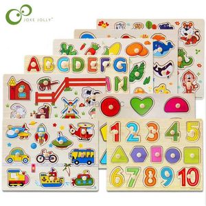 Puzzle 3d 30 cm Kid Early Educational Toys BABY Hand Hand Gass Puzzle Toy Alphabet and Cifere Learning Education Child Wood Toy 240419