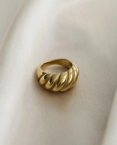 Croissantringe für Frauen geflochtene Ed Signet Chunky Dome Ring Stapel Band Schmuck Statement Ring Party Accessoires4238667