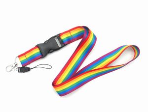 1st Rainbow Mobiltelefonband Necklyards för nycklar ID -kort Mobiltelefon USB -hållare Hang Rope WebBing7759313