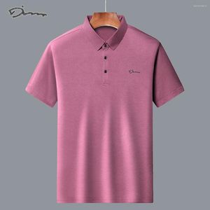 Herren Polos Brandbrief Stickerei Ice Seide atmungsaktive Poloshirts kurzärmelige T-Shirts 2024 Sommer Dünnschnitt Weiche Tops Kleidung