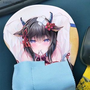 Mouse Pads Wrist Rests Anime Sexy Naked Girl 3D Big Boobs Gaming Mouse Pad League of Legends Azur Lane IJN Kashino HMS Sirius Chest Wrist Rest Mat Y240419