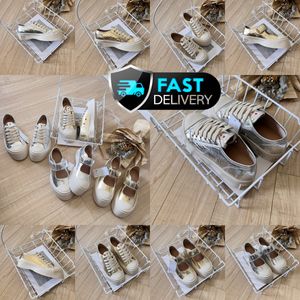 2024 Casual Shoes Designer Shoes Womens Platform Vintage Sneakers Gold lace up Velcro size 36-40 Classic Comfortable GAI white