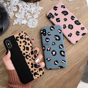 Casos de telefone celular da marca Trendy Brand Leopard Print Telefone Splicing TPU Soft Shell Adequado para 14 e 15 casos PROMAX H240419