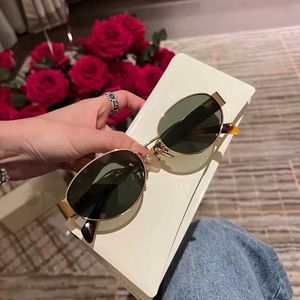 CELIES CE Fashion Triumphal Arch Sunglasses Lisa runway style metal frame oval dark green womens sunglasses