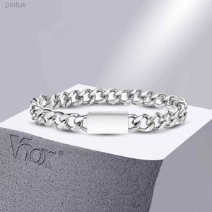 Łańcuch VNOX 9 mm Bracelet łańcucha kubańskiego dla mężczyzn Kobiety Miami Curb Link Klasyczna prosta biżuteria D240419