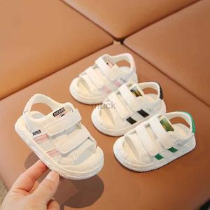 Sandals PU Leather Summer Sandals For Children 2024 Trend Fashion Boys Girls Beach Shoes Anti-slippery Soft-soled Toddler Shoes Footwear 240419