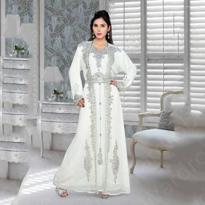 Party Dresses Arrival Holy White Evening Morocco 2024 Prom Gowns Long Sleeve Lace Wedding Guest Beaded On Sale