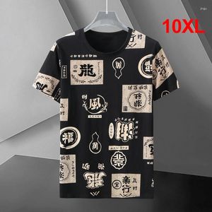 Erkek Tişörtleri Çin Baskı Tshirts Erkekler Büyük Boy Tees Üstleri Yaz Bol Tişörtler Erkek Sokak Giyim Moda Graffiti Kısa Kol Artı Boyut