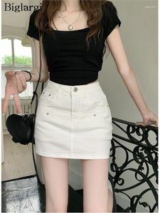 Женские шорты джинсы летние мини-женщины с высокой талией эластичная стройная бодинская сексуальная мода Ladies Брюки корейская a-line Женщины
