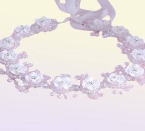 Bridal Wedding Hair Accessories Ornaments Flower Girl Headband Crown for Girls Birthday Crystal Tiara Floral Jewelry Headpiece Y203137425
