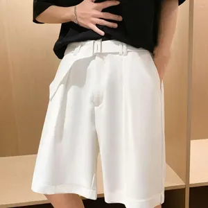 Shorts maschile uomini abiti versatili Esercizio medio-attacco con cintura per ufficio lavoro casual ginocchio a colori solidi