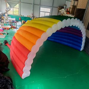 Großhandel farbenfrohe Regenbogen aufblasbare Bühnenabdeckung Zelt Outdoor -Events Shell Dome Baldachin Regenfischluft Marquee Struktur für Musikfestival