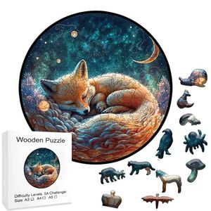 3D Puzzles Hobby Jigsaw Wooden Animal Puzzles for Adults Kids Toys Logic Games Logic Interação-filho Montessori Puzzle de brinquedo Animals Wood 240419