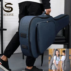 Bags Oxford Bass Guitar Bags Portable Guitar Backpacks 36 39 41 Inch Thicken Pad Case Solid Color Waterproof Wearable Bag Xa237m