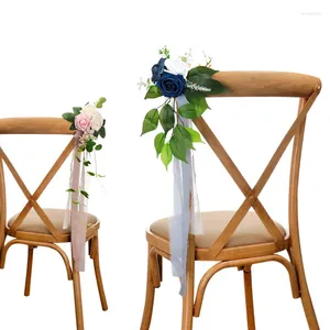 Dekoracyjne kwiaty rustykalne korytarz krzesło na wiejską ceremonię ślubną ławkę ławkę ławkę ławki róża kwiat zieleni