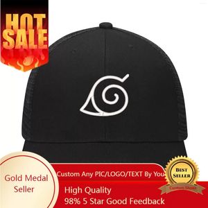 Ball Caps Konoha Village Leaf Logo Logo Вышивая шляпа мужские спортивные бейсбольные шляпы Hip Hop Mesh Cap Summer Made