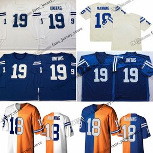 Custom 75th Trownack 19 Johnny Unitas 1969 Maglie da calcio 18 Peyton Manning 88 Marvin Harrison 82 Raymond Berry 89 Gino Marchetti 88 John Mackey 87 Reggie Wayne