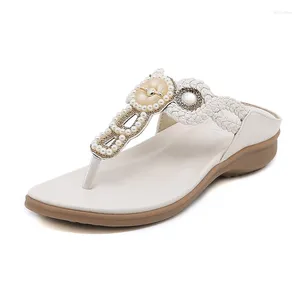 Pantoffeln Sommer Frauen 1 cm Plattform 3cm Keile Low Heels weibliche Lederflip Flops Lady Strass Leichtgewichts -Moderutschen