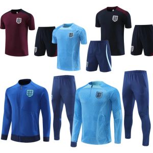 Set England Tracksuit Soccer Jersey Training Suit Kane Sterling Rashford Sancho Grealish 22 23 Men Kids National England Football Sets