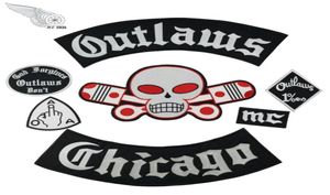 Popular da Outlaw Chicago Bordado de bordado para roupas Cool Full Back Rider Iron na jaqueta Vest80782527689248