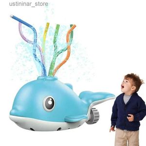 Sandspiel Wasser Spaß Delphin Sprinklerspielzeug mit 6 Wackelrohre Sprühwasser Dusche Badespielzeug Spinnungen Wassersprinkler für Kinder Outdoor Play L416